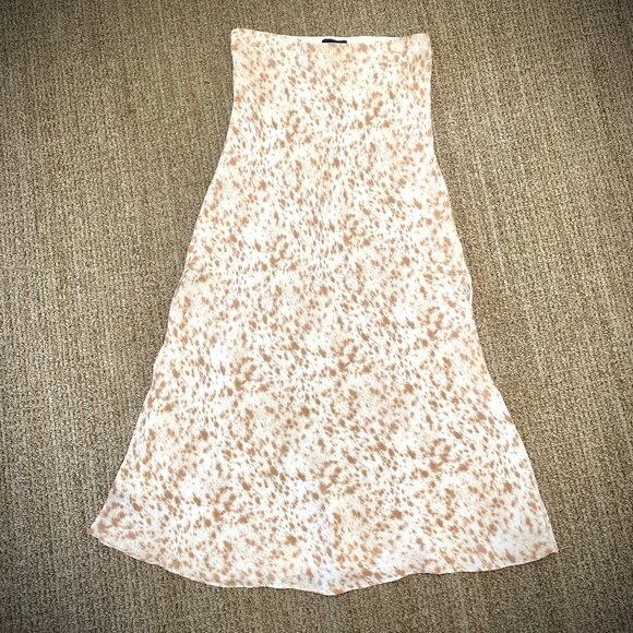 J. Crew NWT Drapey Cupro Flared Skirt in Speckled Animal Print, Small - Picture 4 of 10
